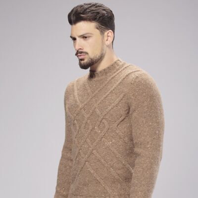 CASHMERE WOOL CREW NECK FISHERMAN FRONT