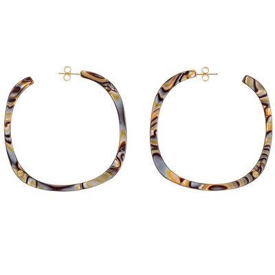 GIORGIA Square Hoop Earrings Color Onyx