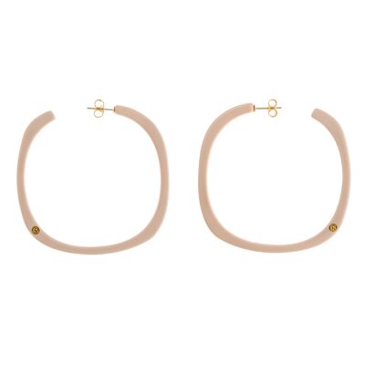LILY Square Hoop Earrings Color Nude