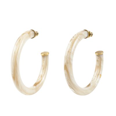 LUNA hoop earrings Size M Color Ivory