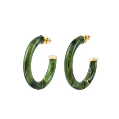 LUNA Hoop Earrings Size S Emerald Green