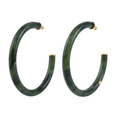 LUNA Hoop Earrings Size L Emerald Green