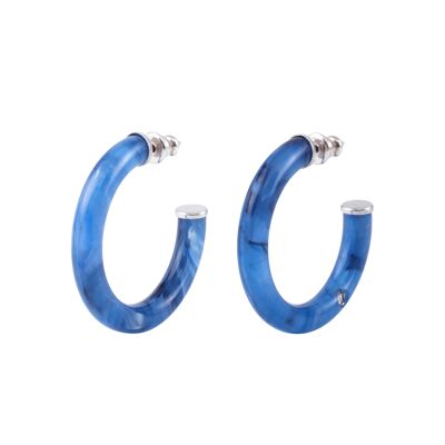 LUNA Hoop Earrings Size S Blue Denim