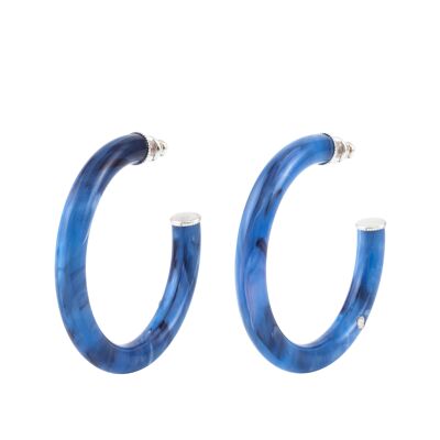 LUNA Hoop Earrings Size M Blue Denim