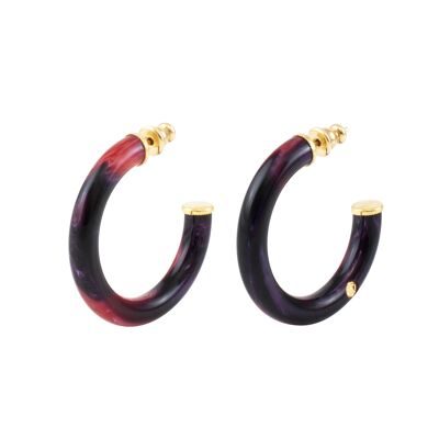 LUNA Hoop Earrings Size S Ruby Red