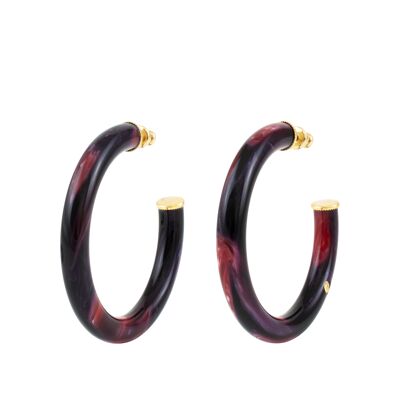 LUNA Hoop Earrings Size M Ruby Red