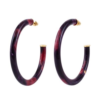 LUNA Hoop Earrings Size L Ruby Red