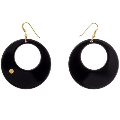 ROSEMARY Pendientes Pastilla Oro Negro