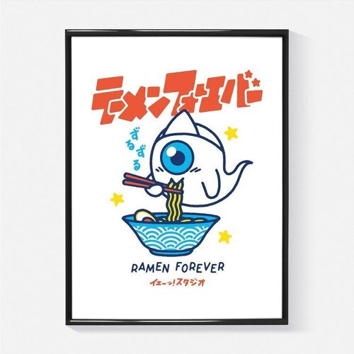 Affiche "Ramen Forever" - Color (Format 30x40cm ou A4)