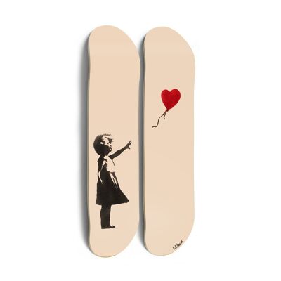 Skateboard per la decorazione murale: Dittico “Red Heart”
