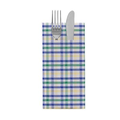 Cutlery napkin Emil in blue from Linclass® Airlaid 40 x 40 cm, 12 pieces