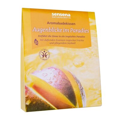 Cuscino da bagno aromatico Sensena Natural Cosmetics – Momenti in paradiso, additivo da bagno nutriente, porta i sensi in un paradiso tropicale