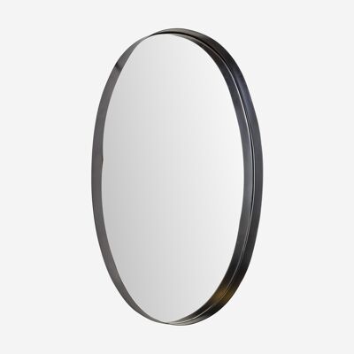 Black oval mirror