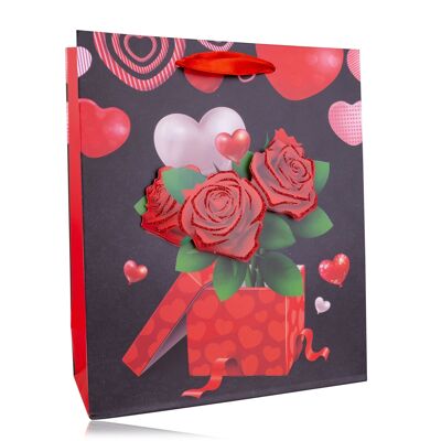 Sac cadeau ROSES taille L