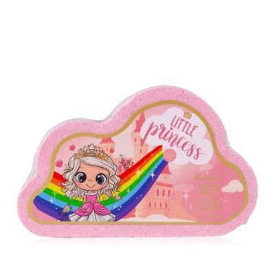 Badefizzer LITTLE PRINCESS in cloud shape with rainbow effect, bath bomb in princess design
