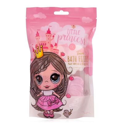 Efervescente de baño LITTLE PRINCESS en forma de corona en una bolsa de regalo, bombas de baño / bombas de baño en un diseño de princesa