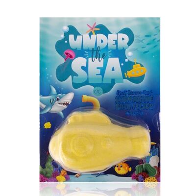 Badefizzer - palla da bagno / bomba da bagno SOTTO IL MARE a forma di sottomarino in confezione regalo, additivo da bagno per bambini