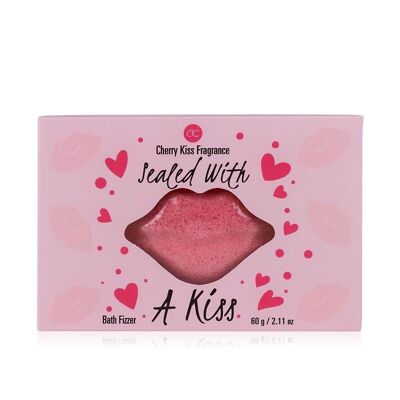 Badefizzer bath ball / bath bomb SEALED WITH A KISS in a gift box (incl. postcard on the back)