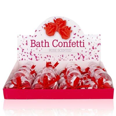 Confeti de baño ROSE en una caja de regalo en forma de corazón