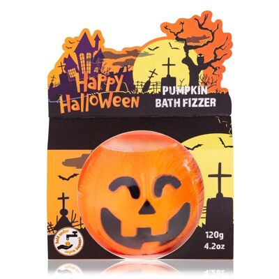 Badefizzer - boule de bain HAPPY HALLOWEEN / bombe de bain dans un bol en plastique en forme de citrouille