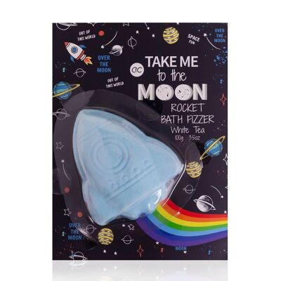 Badefizzer - bath ball / bath bomb TAKE ME TO THE MOON in rocket shape with rainbow effect, bath additive for children