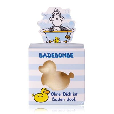 Badefizzer - bath ball / bath bomb SHEEPWORLD in duck shape incl. gift box, bath additive for children