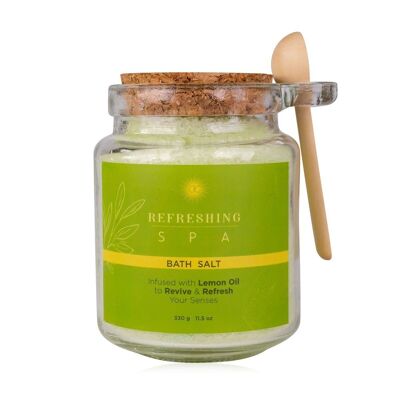 Sel de bain REFRESHING SPA en verre avec cuillère en bois