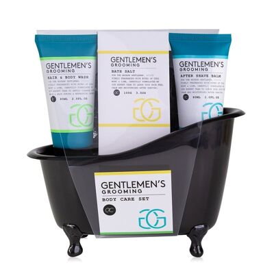 Set de bain GENTLEMEN'S Grooming dans le bain, coffret cadeau pour homme avec gel douche, baume après rasage, gel douche et éponge