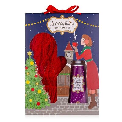 Hand care set LA BELLE FEMME NOEL in a gift box with gloves