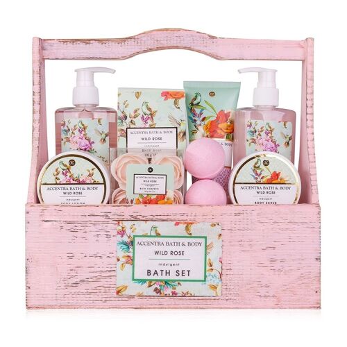 Geschenkset VINTAGE FLORALS in Holzbox mit Tragegriff