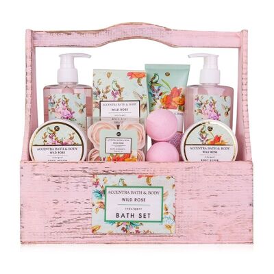 Gift set VINTAGE FLORALS in a wooden box with handle