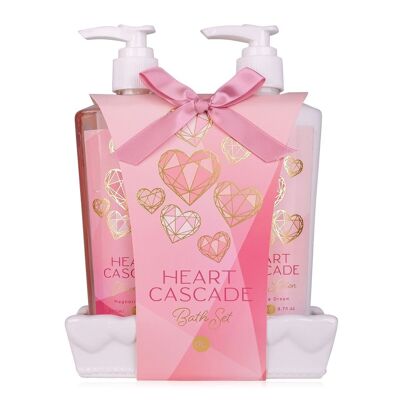 Coffret soin des mains HEART CASCADE dans un bol en céramique