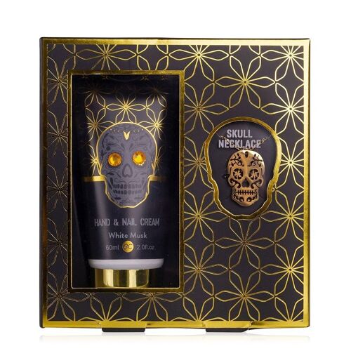 Geschenkset SKULL CHIC in Geschenkbox  mit Halskette mit Totenkopf-Anhänger