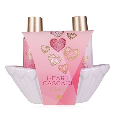Bath set HEART CASCADE in ceramic bath