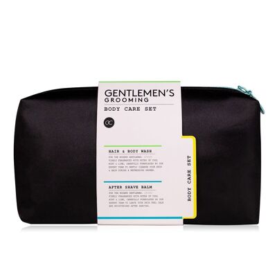 GENTLEMEN'S GROOMING bath set in wash bag, gift set for men, with shower gel and after-shave balm, perfect for the next trip