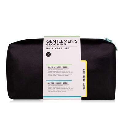 GENTLEMEN'S GROOMING bath set in wash bag, gift set for men, with shower gel and after-shave balm, perfect for the next trip