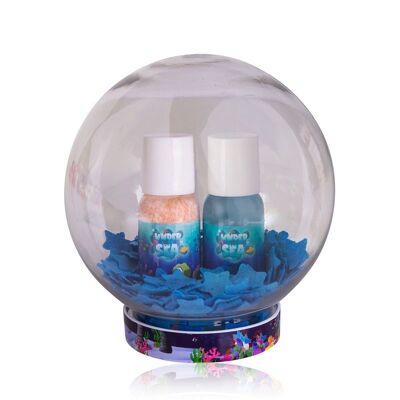 Set da bagno SOTTO IL MARE in confezione regalo "Schneekugel"