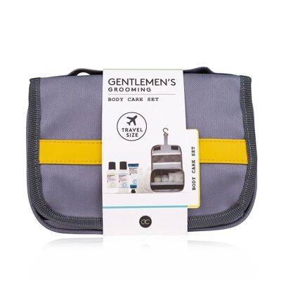 Travel set GENTLEMEN'S GROOMING in toiletry bag to hang, gift set for men with cosmetic bag, shower gel, shampoo after shave shampoo and sponge