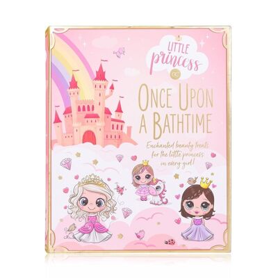 Juego de baño LITTLE PRINCESS en caja de regalo reutilizable con forma de libro, set de regalo para niñas con diseño de princesa