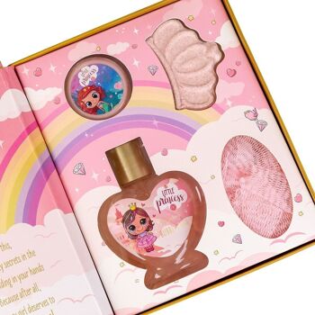 Ensemble de bain LITTLE PRINCESS dans une boîte cadeau réutilisable en forme de livre, ensemble cadeau pour filles au design princesse 3