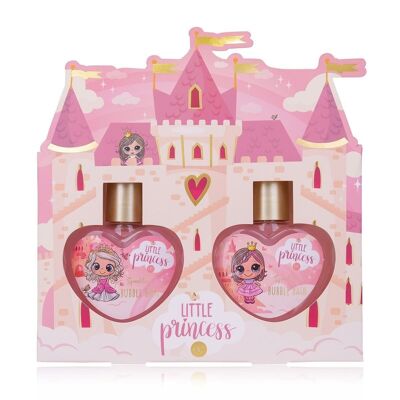 Juego de baño LITTLE PRINCESS en caja de regalo con forma de castillo, set de regalo para niña con diseño de princesa