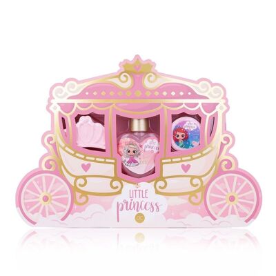 Juego de baño LITTLE PRINCESS en caja de regalo con forma de carruaje, set de regalo para niña con diseño de princesa