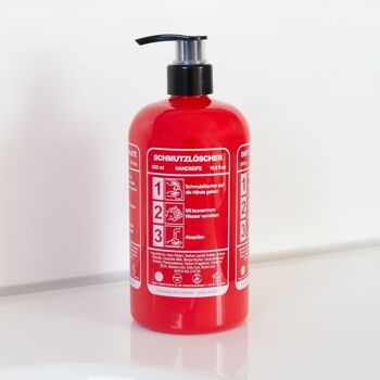 Savon à main extincteur de saleté dans une bouteille avec un look d'extincteur, distributeur de savon avec du savon liquide 2