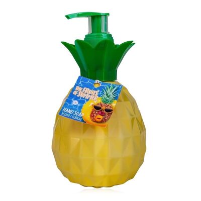 Savon à main LES FRUITS D'ÉTÉ dans un distributeur à pompe en forme d'ananas, distributeur de savon au savon liquide
