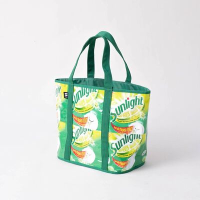 Bolsa de compras de comestibles IWAS hecha de bolsas de plástico recicladas ...