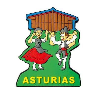 PVC MAGNET. ASTURIAS - ASTURIAN PEOPLE DANCING - IM036