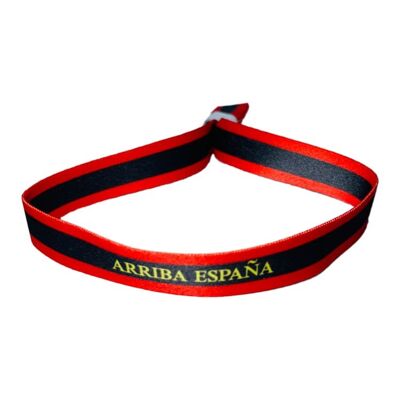 PULSERA . ARRIBA ESPAÑA BANDERA CRUZ BORGOÑA ROJO NEGRO P057