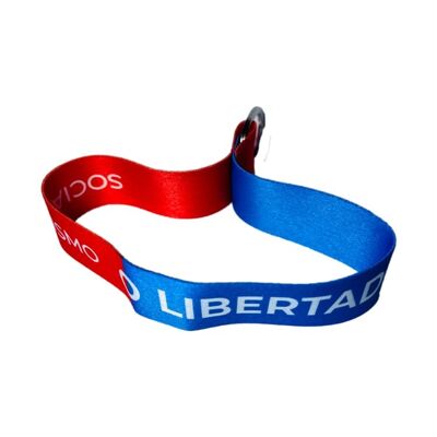 FABRIC KEYCHAIN. PP MADRID HELPED SOCIALISM OR FREEDOM L024