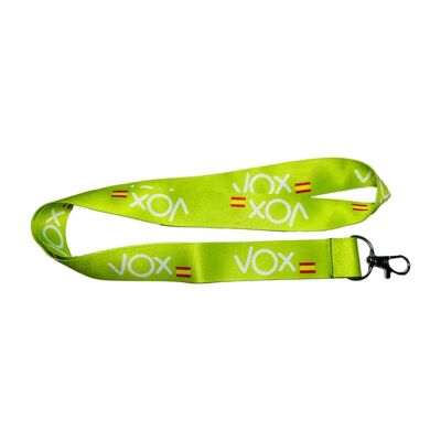 LANYARD. VOX GREEN NECK STRAP WITH SPAIN FLAG C018