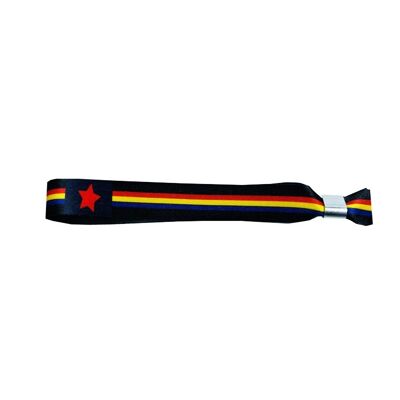 WRIST . RED YELLOW AND BLUE STRIPE FLAG RED STAR P311